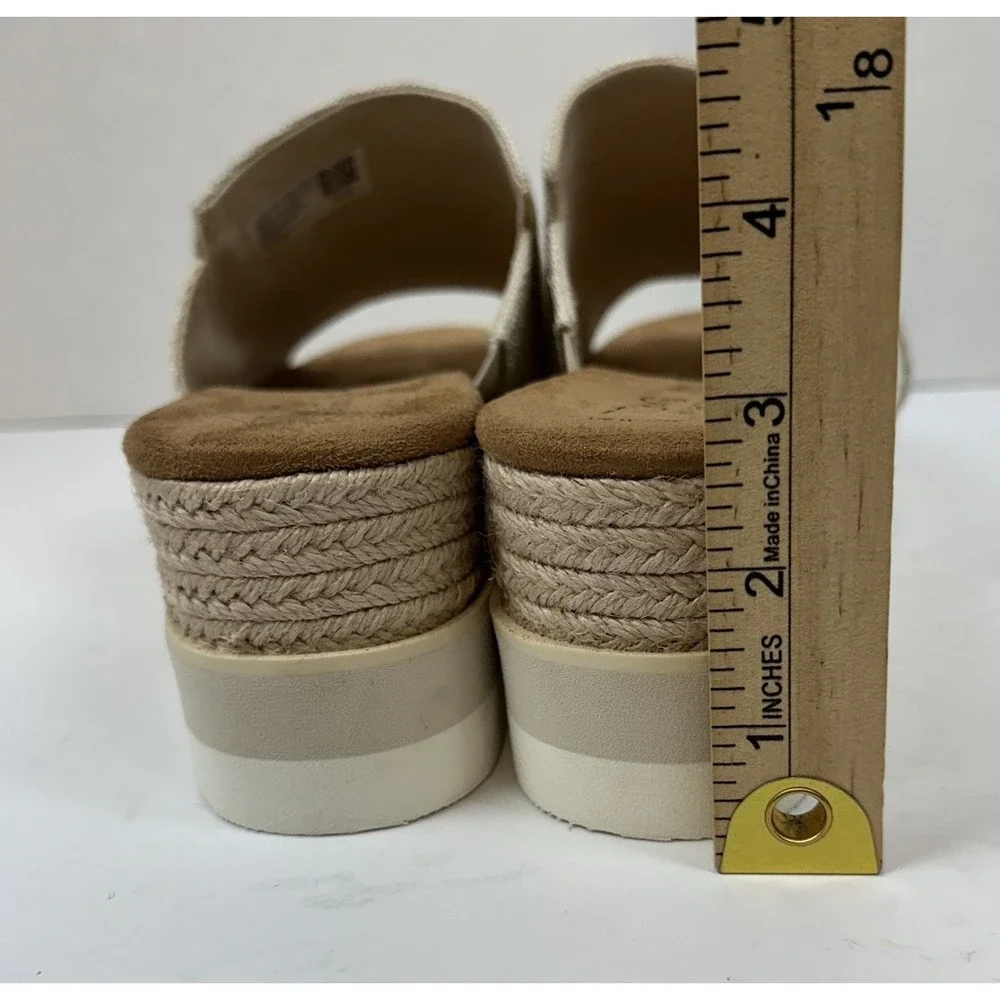 TOMS Diana Mule Wedge Sandals Women's 10W Natural Canvas Espadrille Platform